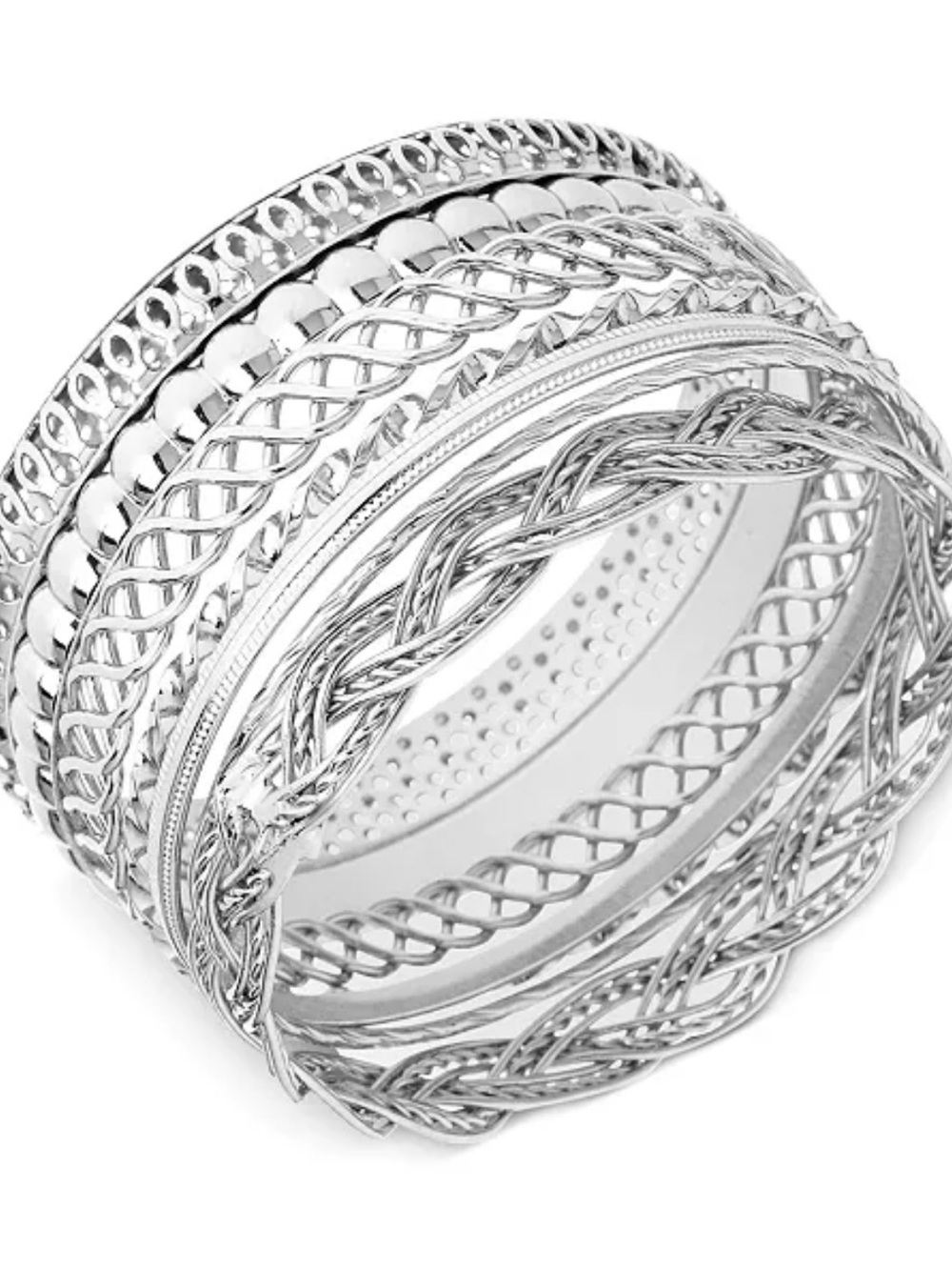 GUESS Textured Bangle Bracelet Set